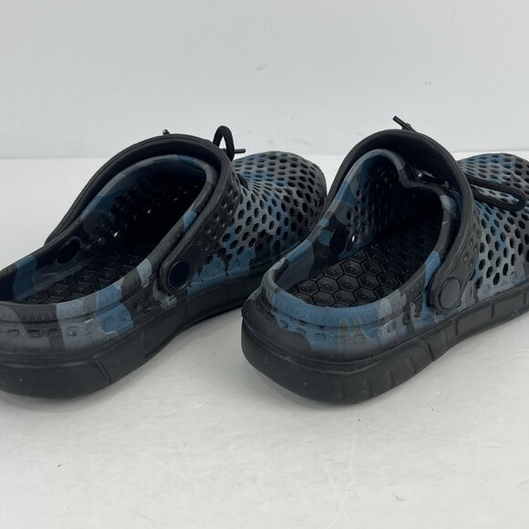 Unbranded Kids Rubber Slippers Size 2.5 EU 33 Blue Gray Camouflage Round Toe - Picture 4 of 6